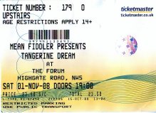 Tangerine Dream Forum Ticket